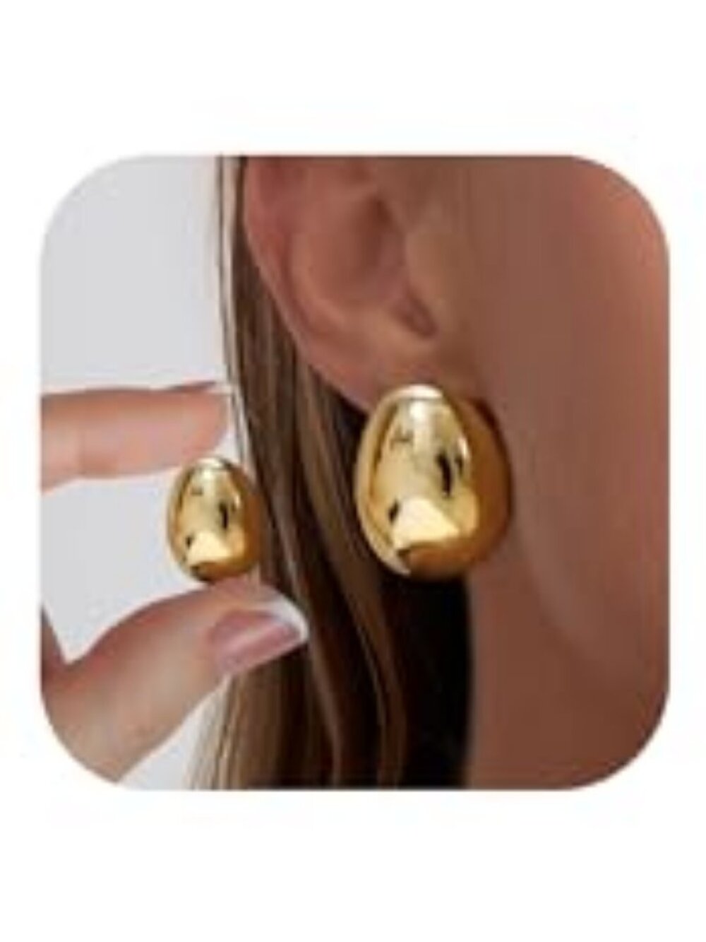 Chunky Gold Earrings for Women Trendy,Dainty 14K Gold Plated 2/3 Pairs Statement